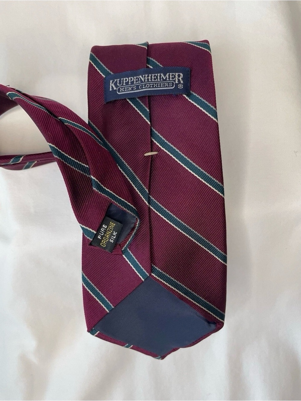 Kuppenheimer Men's Burgundy Stripe Silk Tie